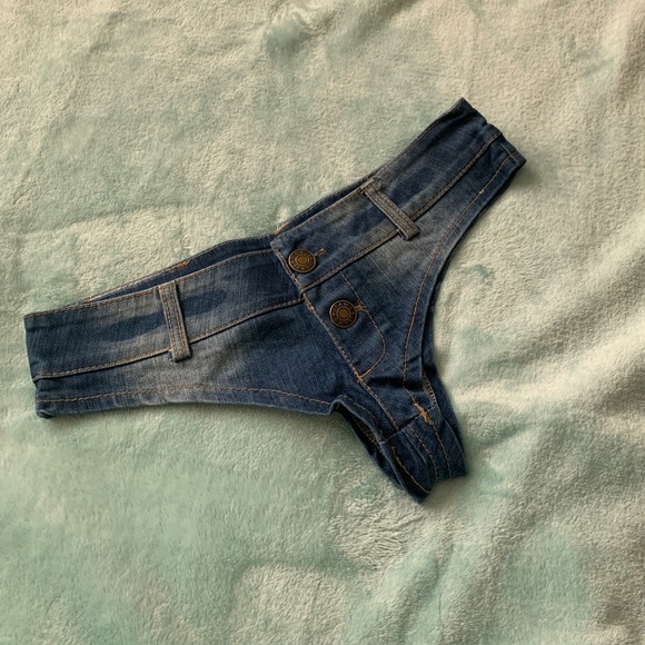 New Thong Cheeky Denim Shorts - Picture 6 of 6